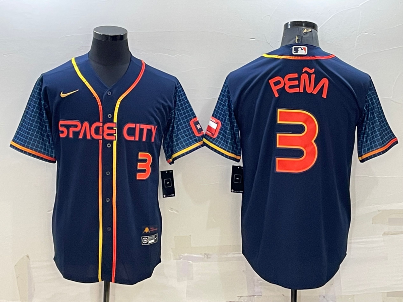 Men's Houston Astros #3 Jeremy Peña 2022 Navy City Connect Cool Base Stitched Jersey